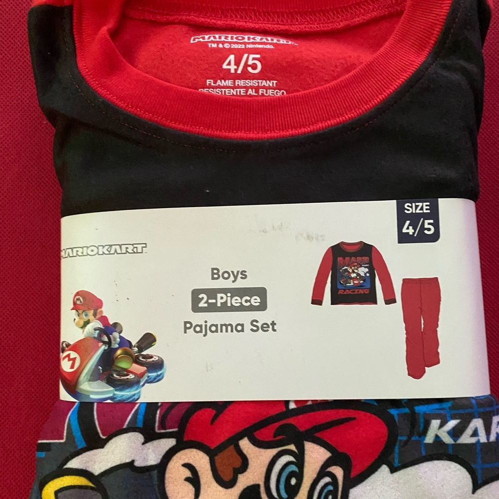 New kids Mario cart pajama set 4/5